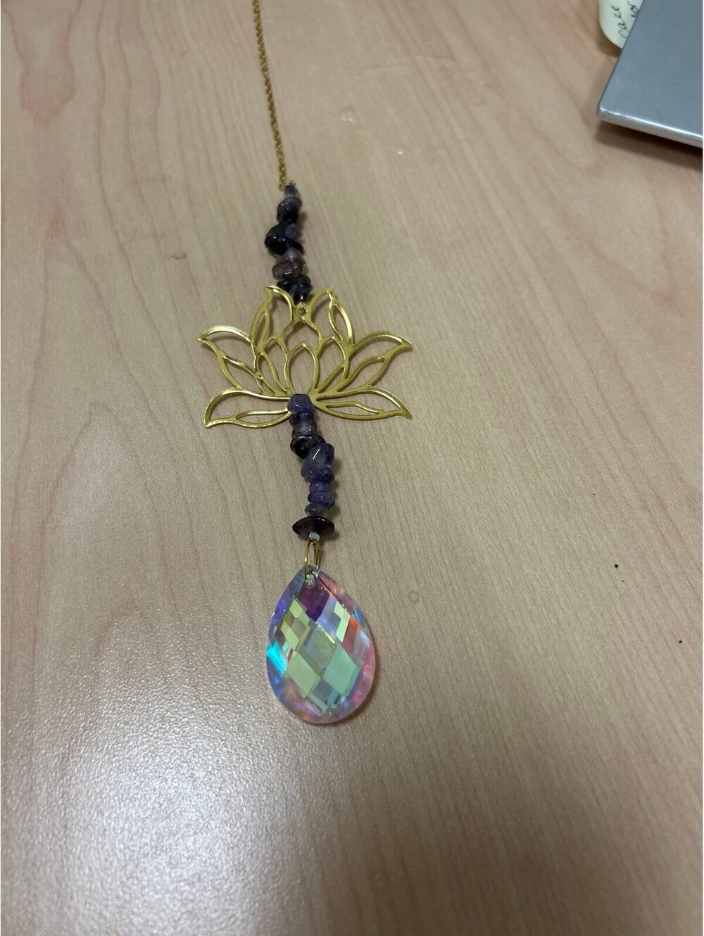 Lotus Flower Crystal Sun Catcher Ornament
